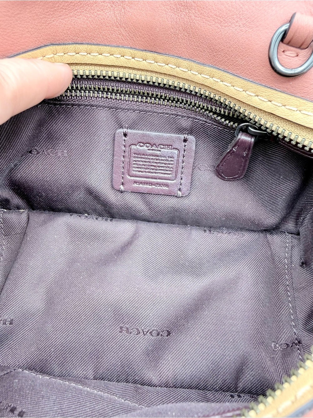 Coach Dreamer 21 Colorblock Leather Satchel Rivets 73766 - Picture 11 of 14